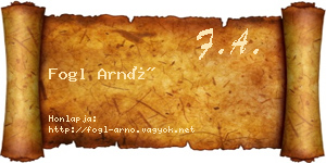 Fogl Arnó névjegykártya